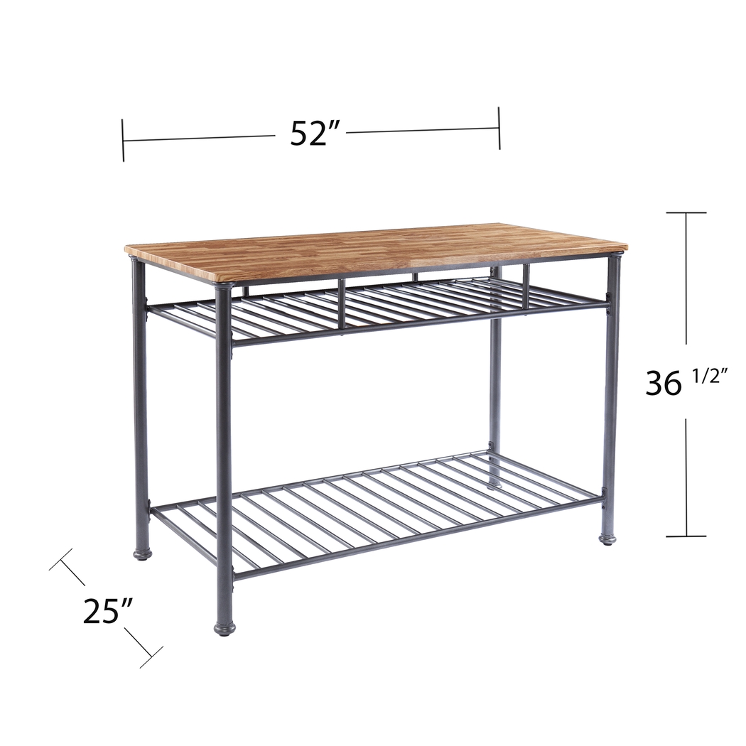 Caylan Oak Kitchen Island - Thumbnail - Image 5