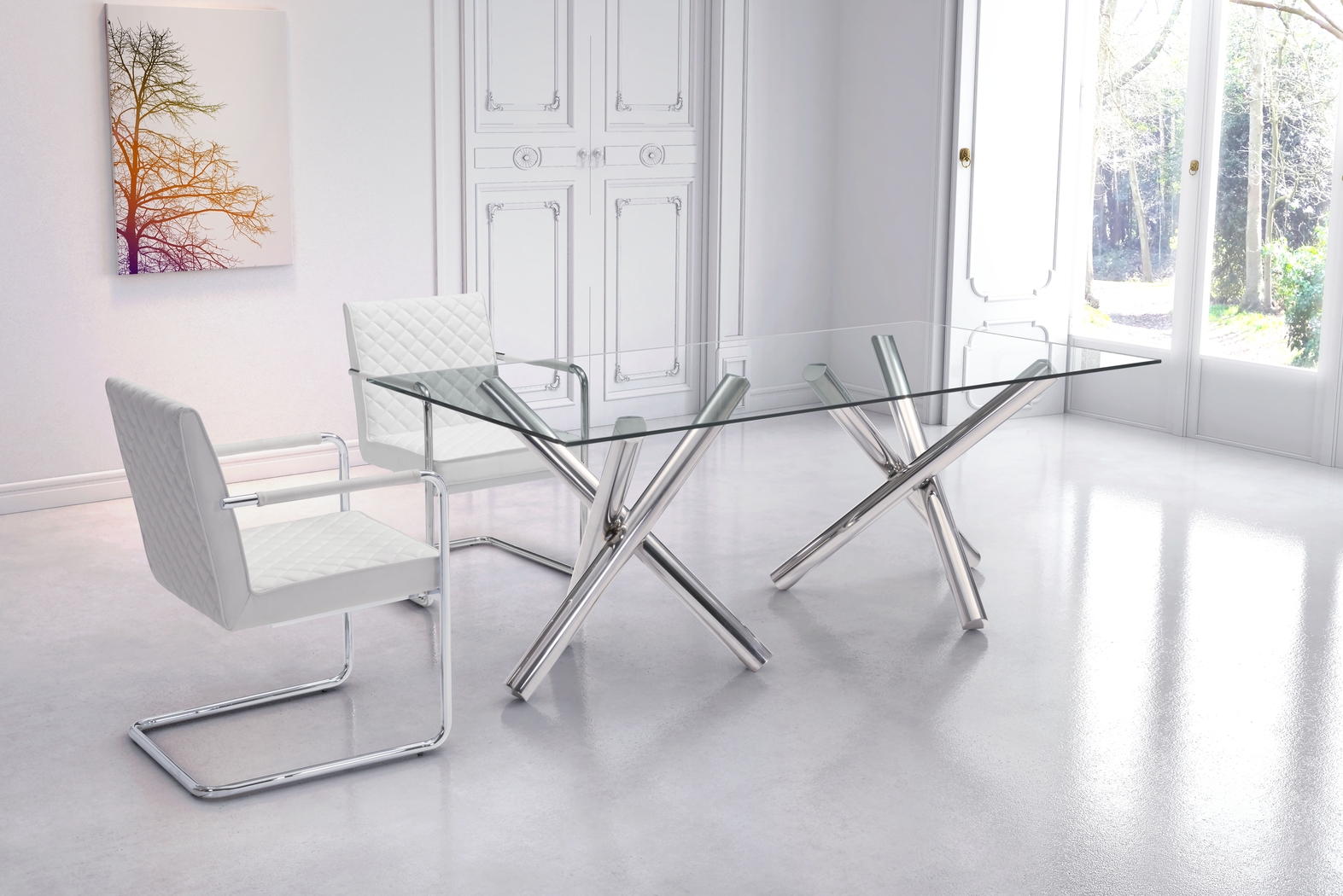 Cayler White Arm Chairs (Set of 2) - Thumbnail - Image 2