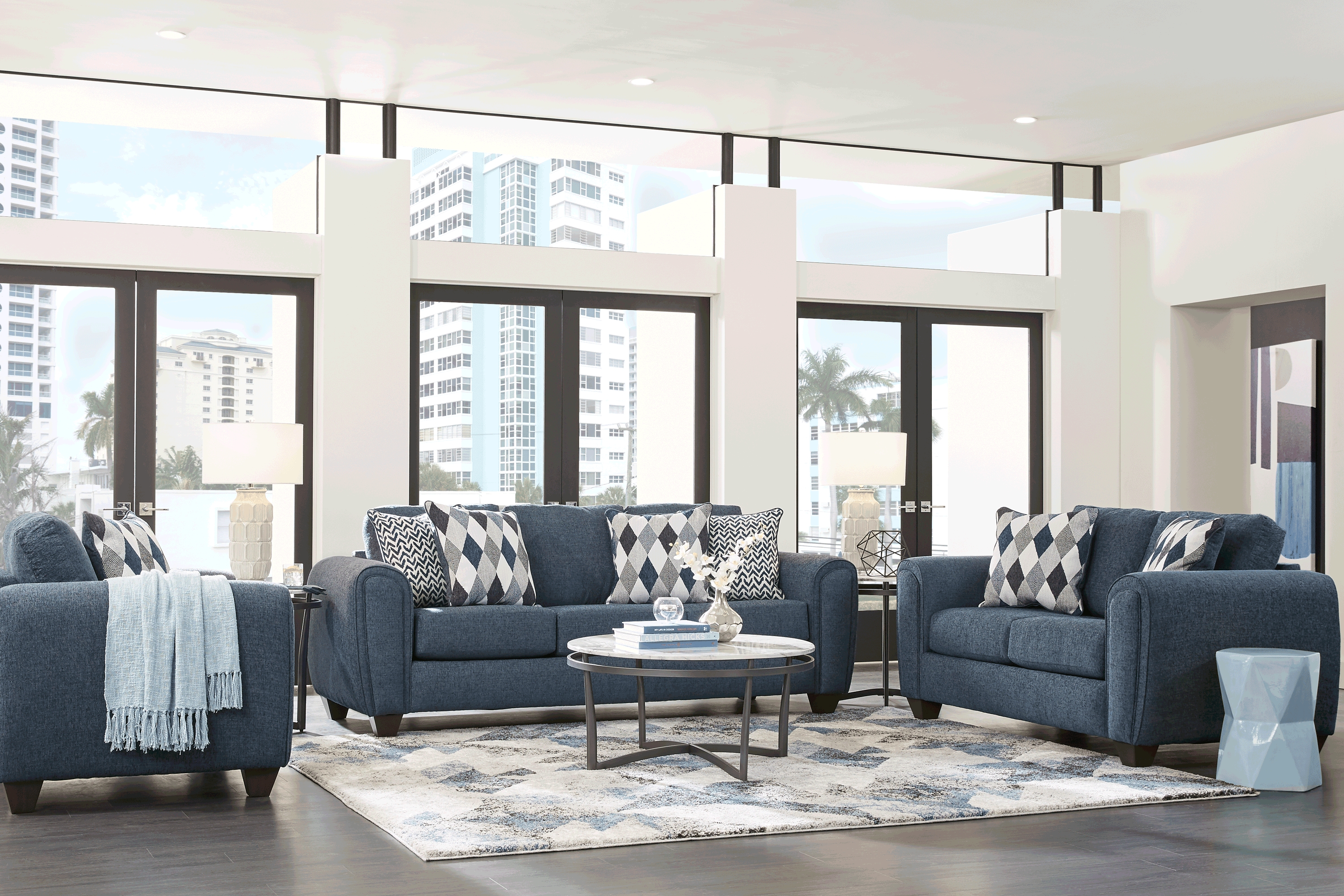 Caylor Falls Denim Loveseat - Thumbnail - Image 2