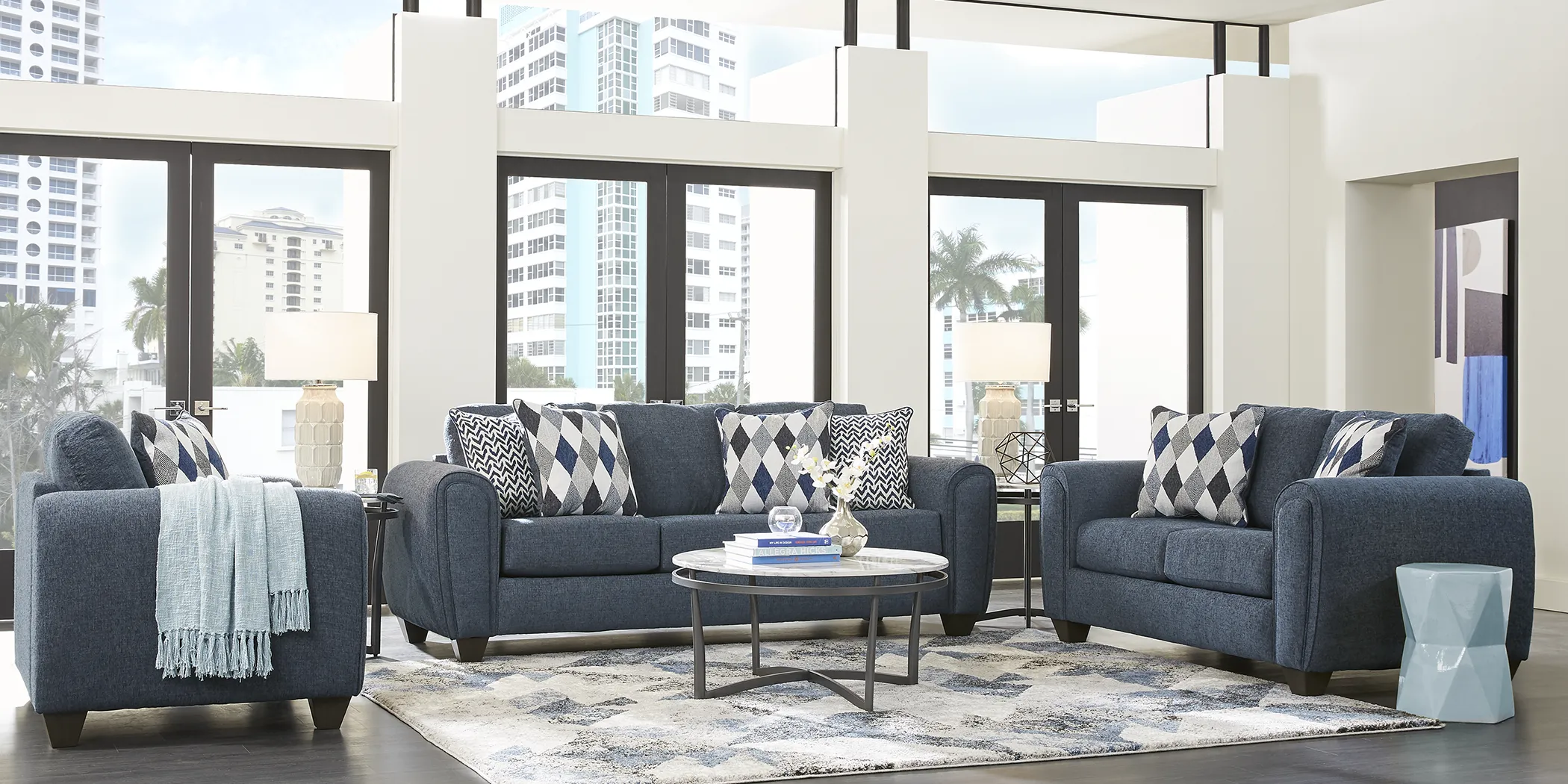 Caylor Falls Denim 5 Pc Living Room - Thumbnail - Image 1