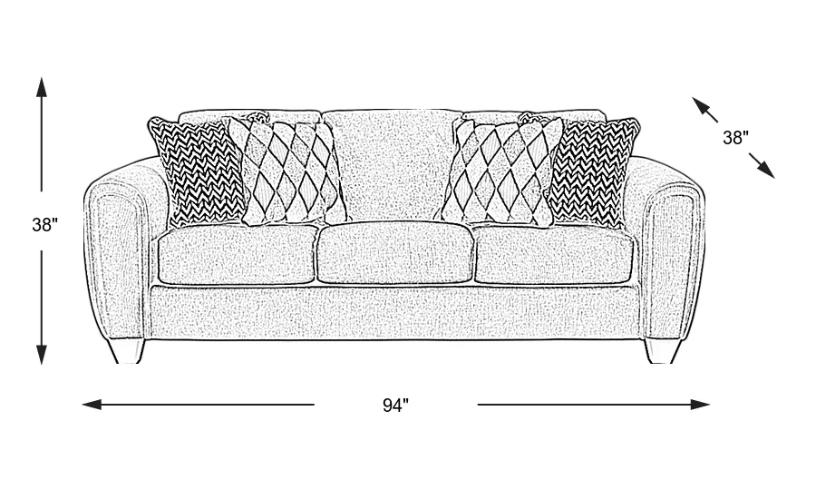 Dimension Image. Please refer to the Dimension Tab on this page for dimension details.