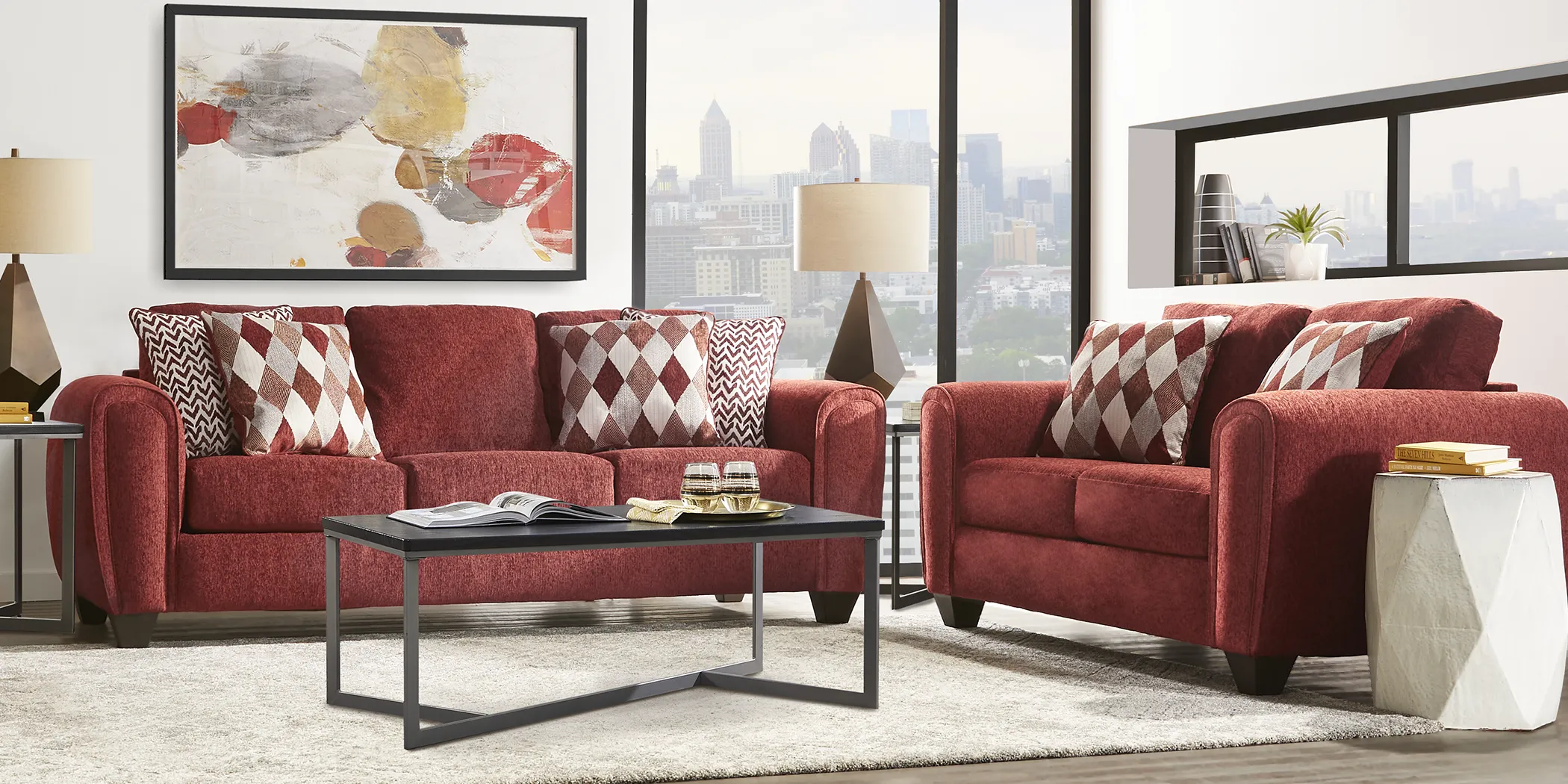 Caylor Falls Ruby 5 Pc Living Room - Thumbnail - Image 1