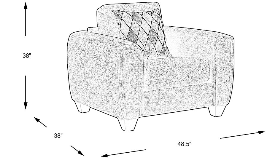 Dimension Image. Please refer to the Dimension Tab on this page for dimension details.
