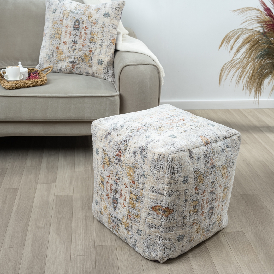 Ceasart Light Gray Pouf - Thumbnail - Image 2