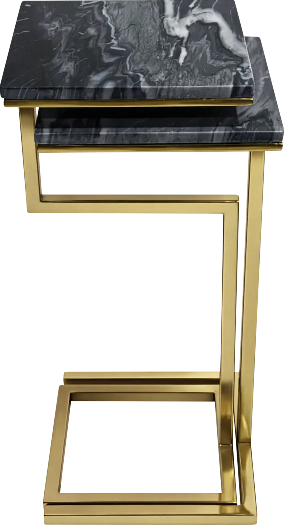 Cebazi Gold/Black Nesting Table, Set of 2 - Thumbnail - Image 4