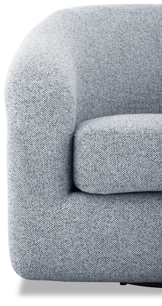 Cecilia Blue Swivel Chair - Thumbnail - Image 3