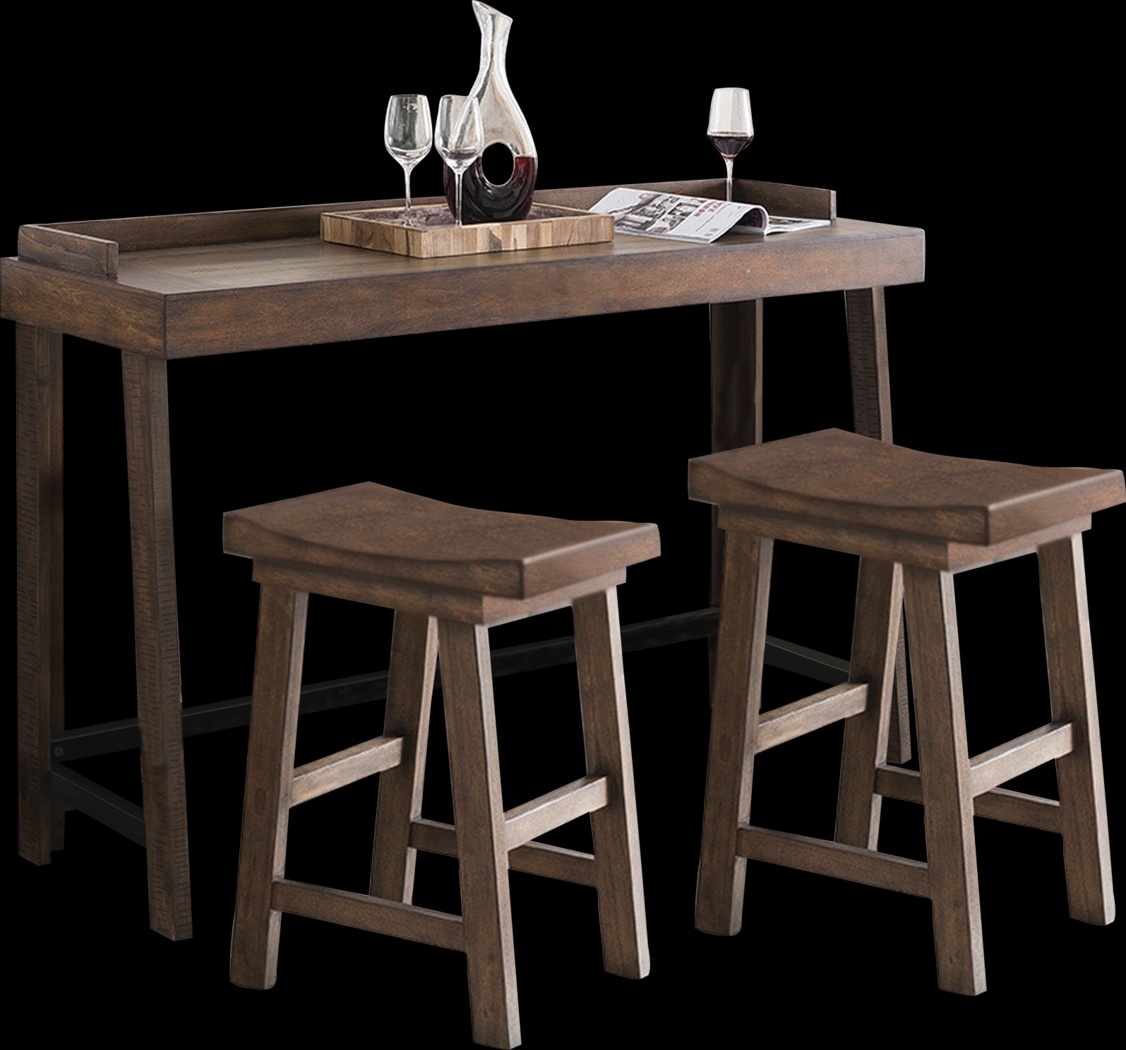 Cedar Creek Brown 3 Pc Counter Height Table Set - Thumbnail - Image 1