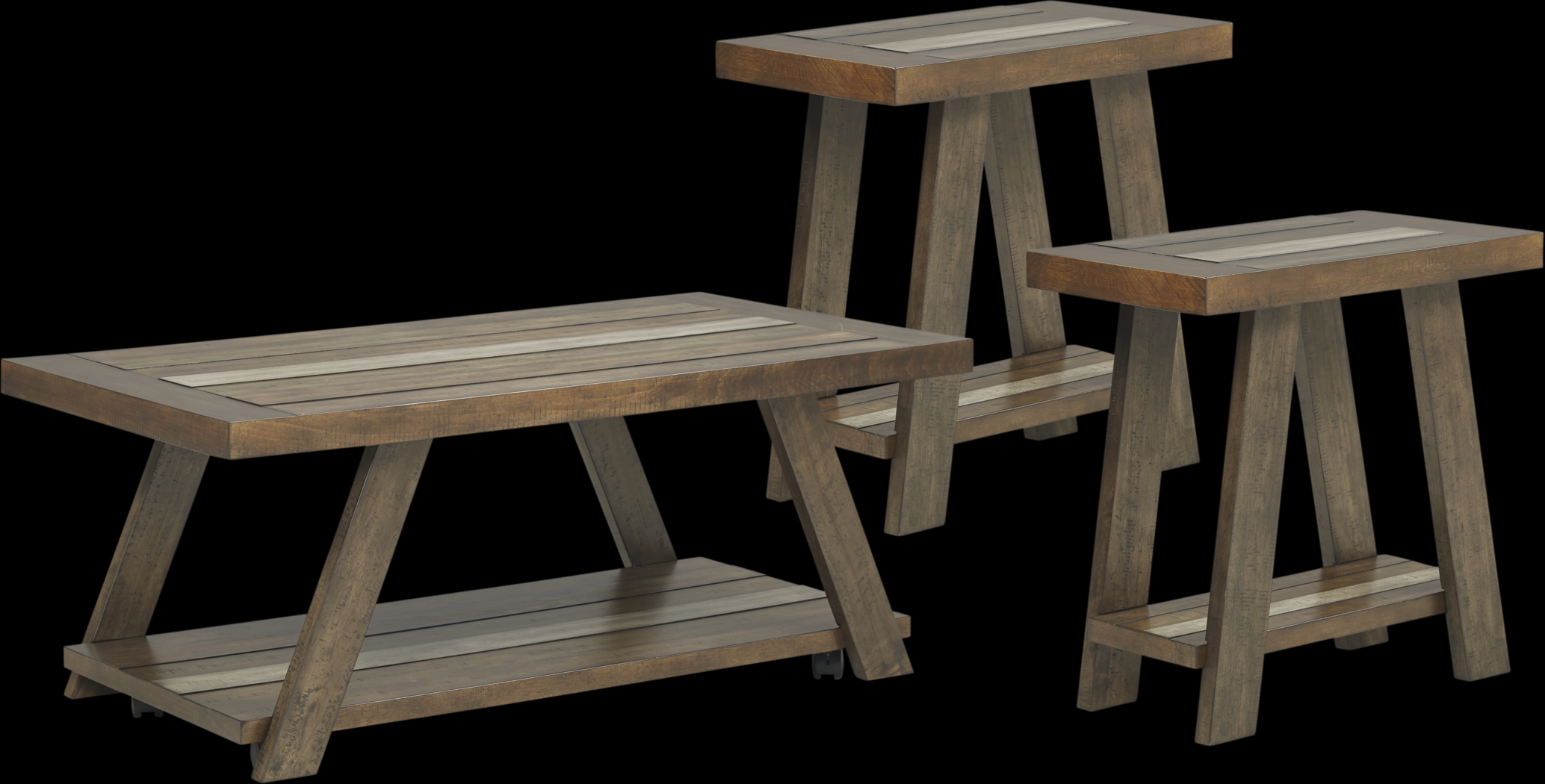 Cedar Creek Brown 3 Pc Table Set - Thumbnail - Image 1