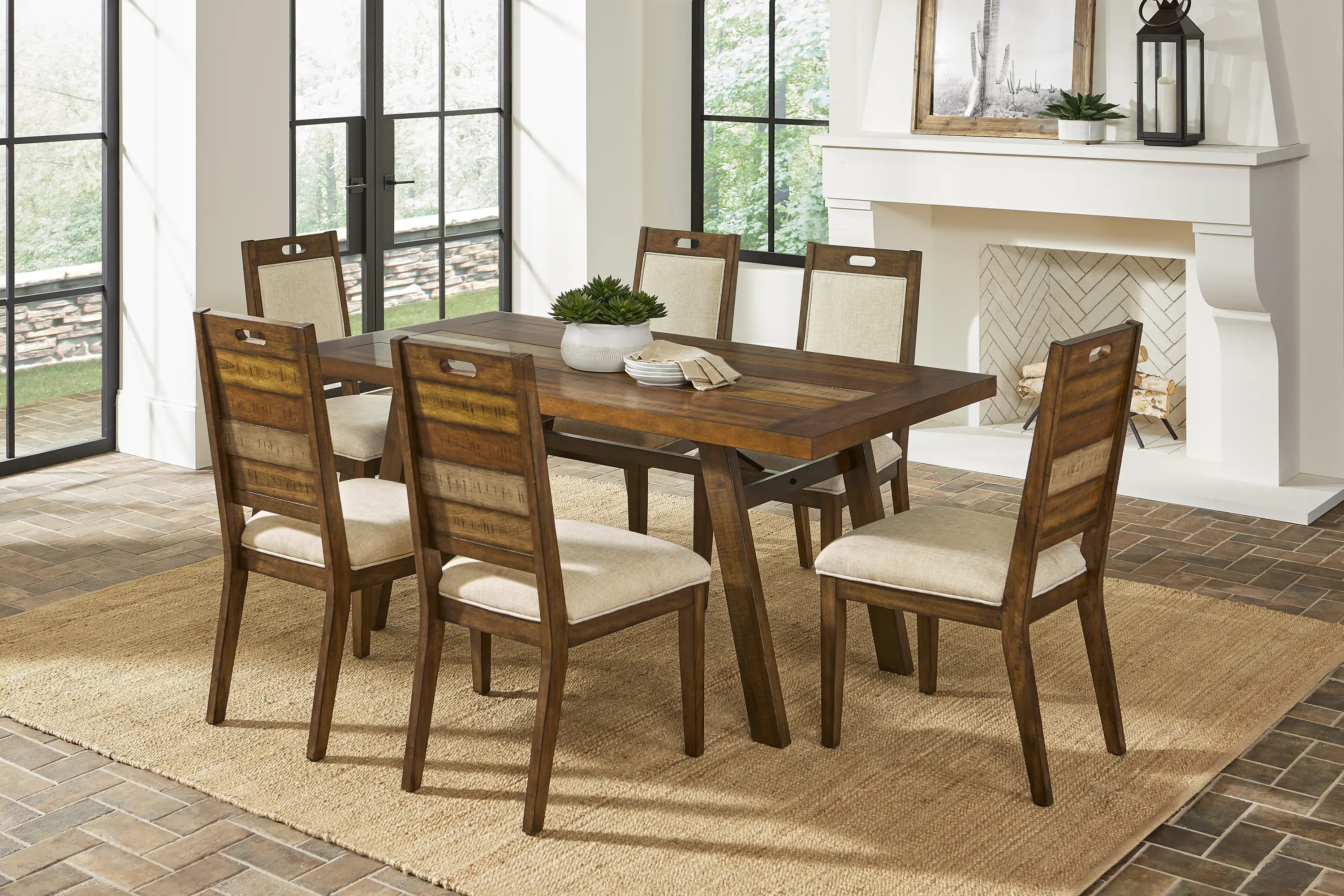 Cedar Creek Brown 7 Pc Dining Room - Thumbnail - Image 1