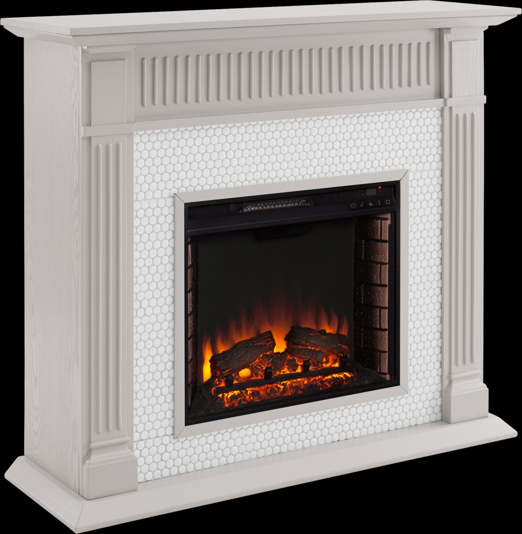Cedardale II Gray 48 in. Console With Electric Log Fireplace - Thumbnail - Image 1