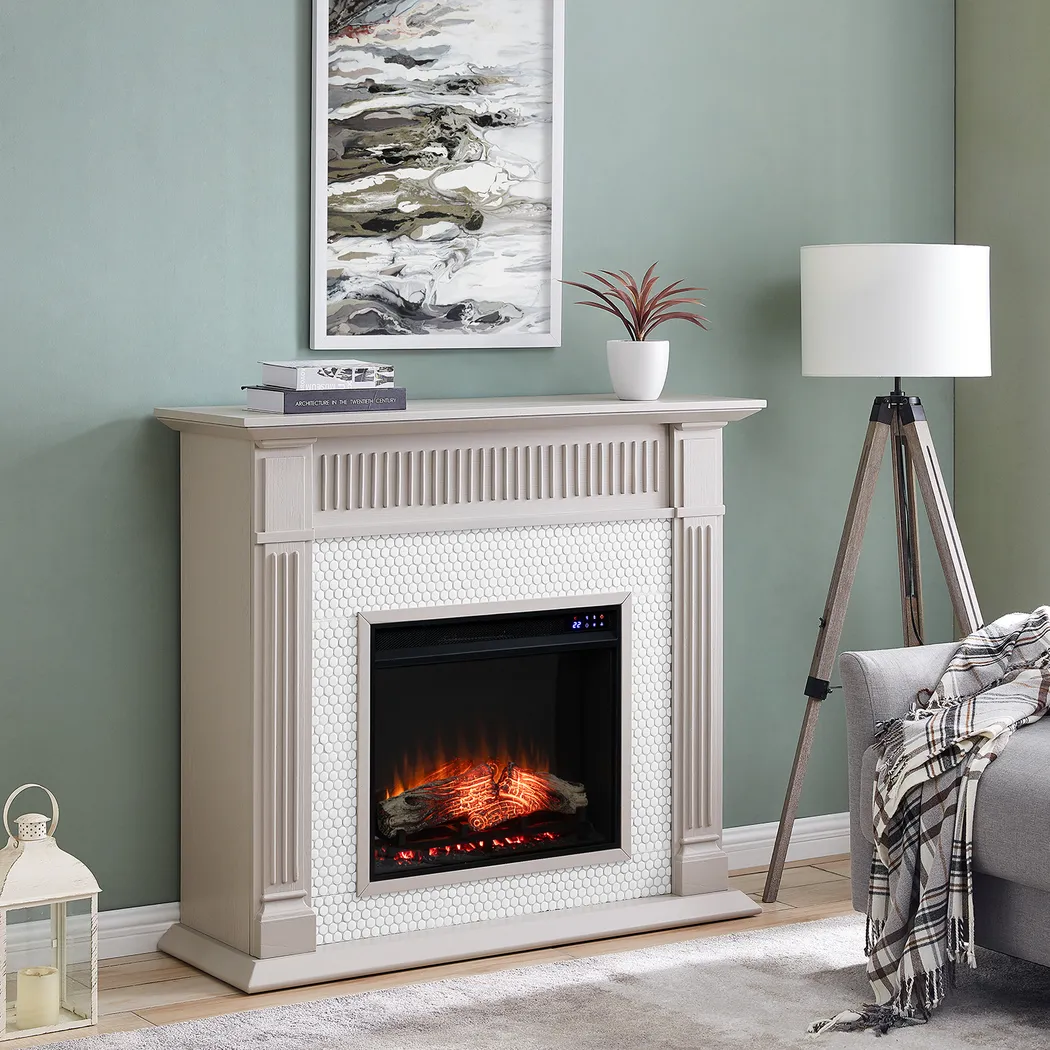 Cedardale IV Gray 48 in. Console, With Touch Panel Electric Fireplace - Image 6