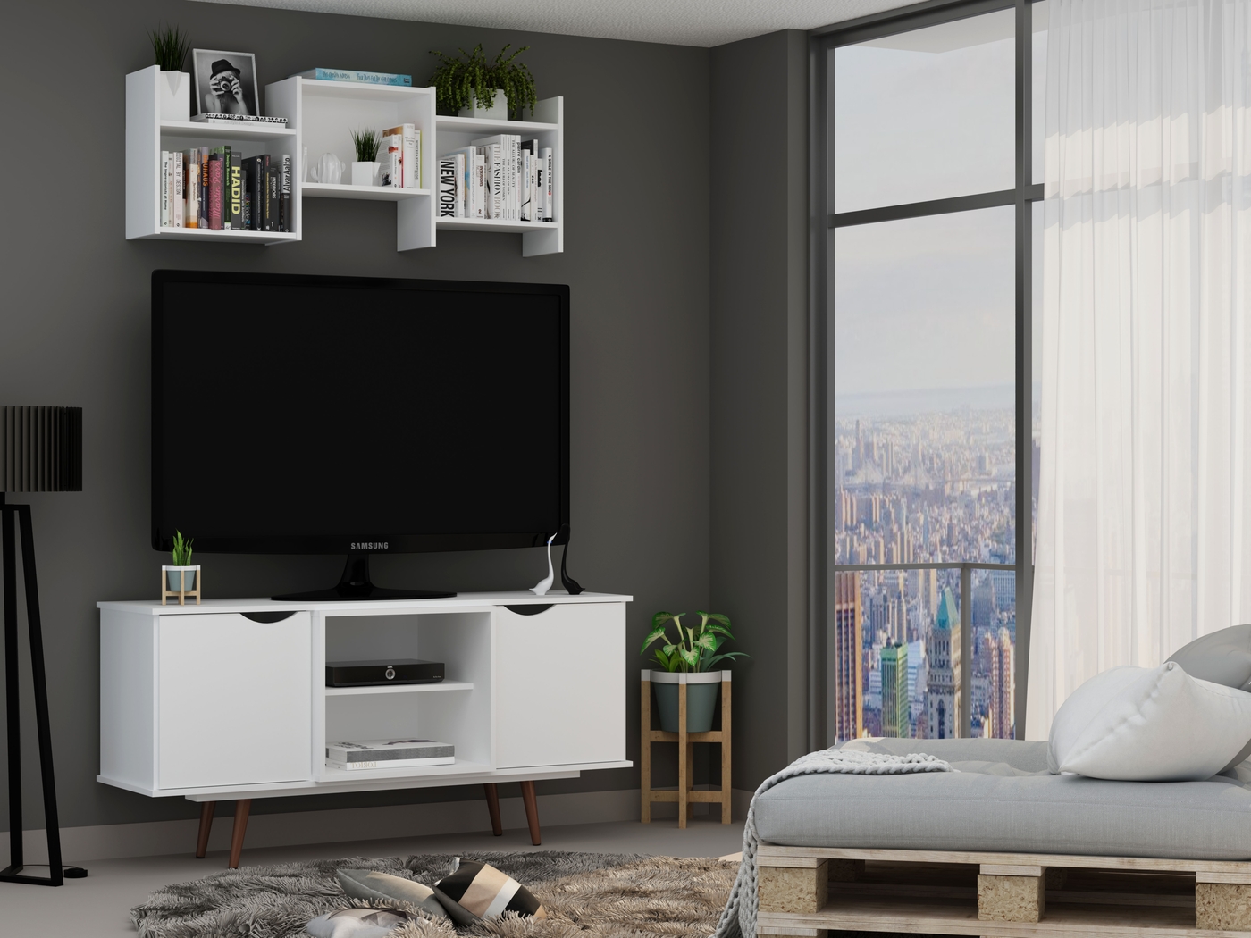 Cedargulf White 54 in. Console - Thumbnail - Image 8