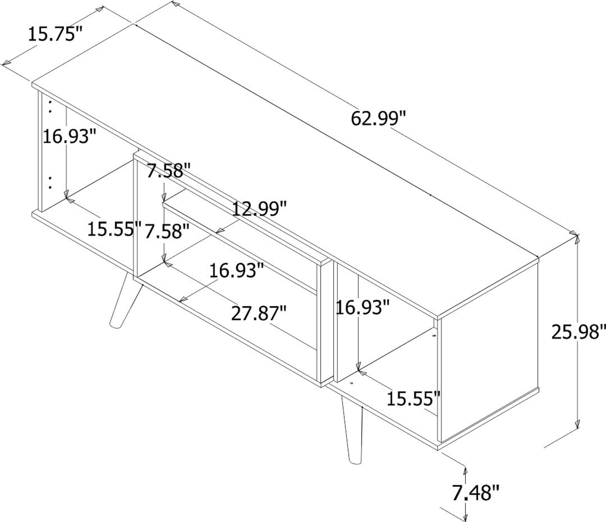 Cedargulf White 63 in. Console - Thumbnail - Image 9