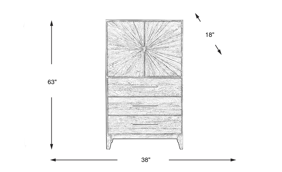 Dimension Image. Please refer to the Dimension Tab on this page for dimension details.