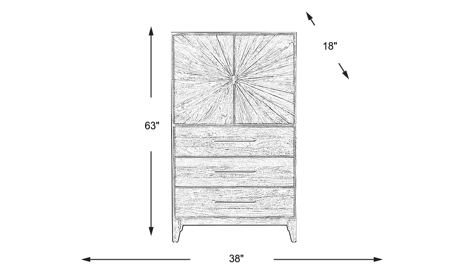 Dimension Image. Please refer to the Dimension Tab on this page for dimension details.