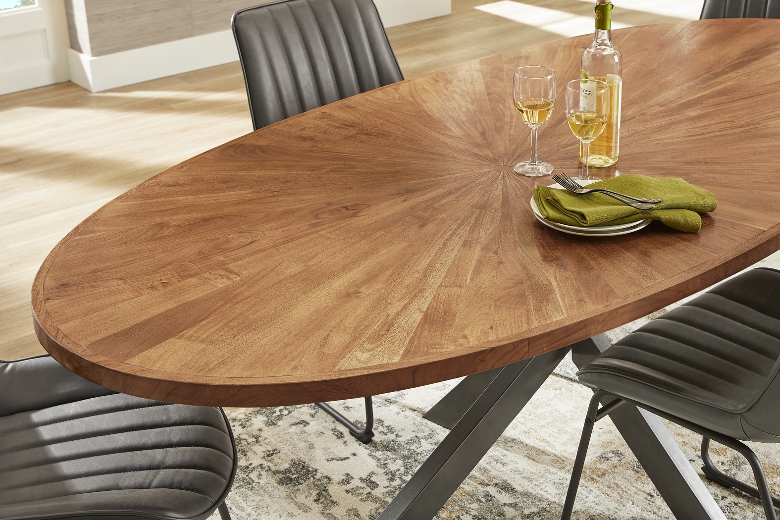 Cedona View Natural 5 Pc Dining Room with Brown Chairs - Thumbnail - Image 3