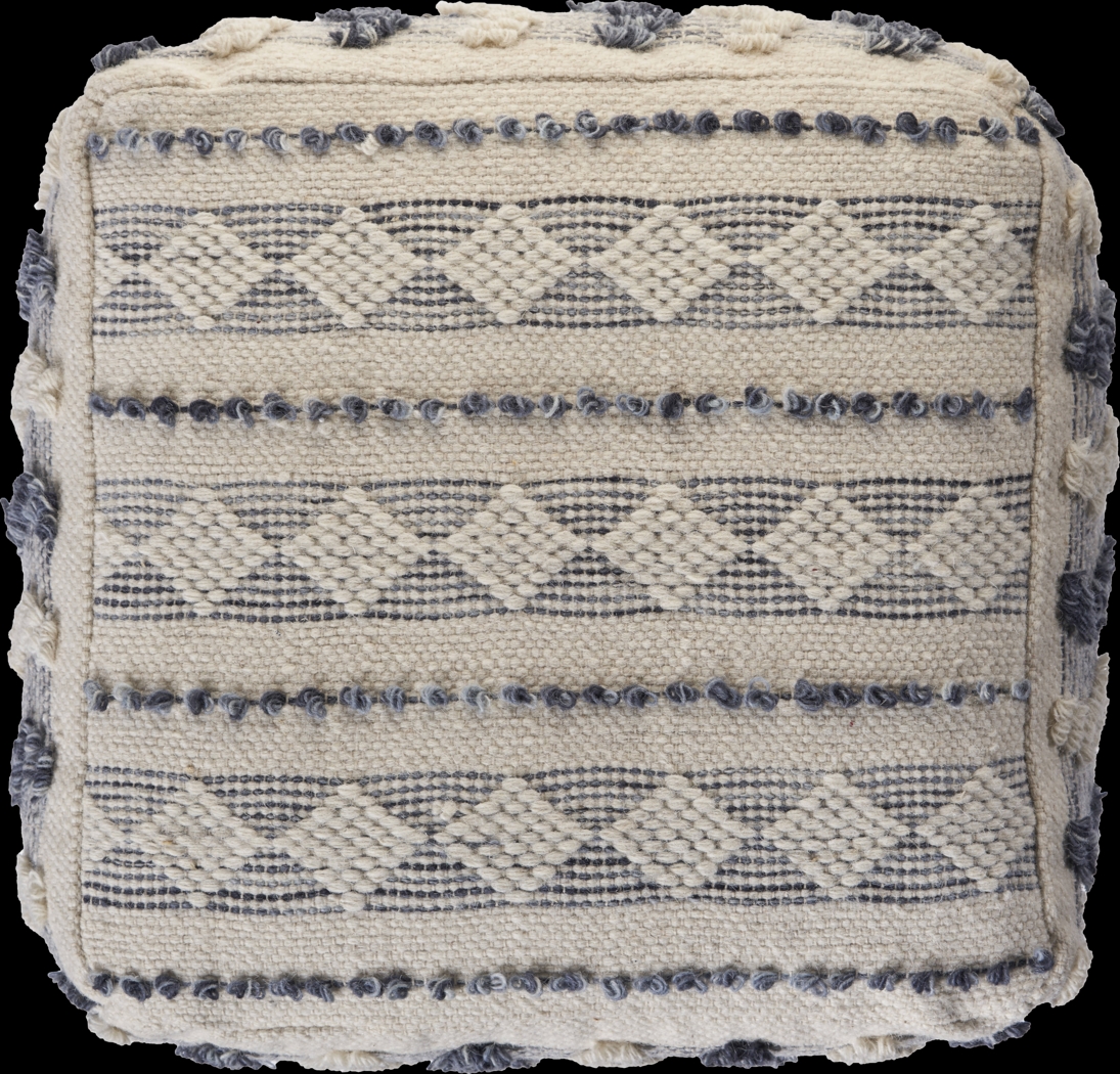 Ceinsa Blue/Ivory Pouf - Thumbnail - Image 4