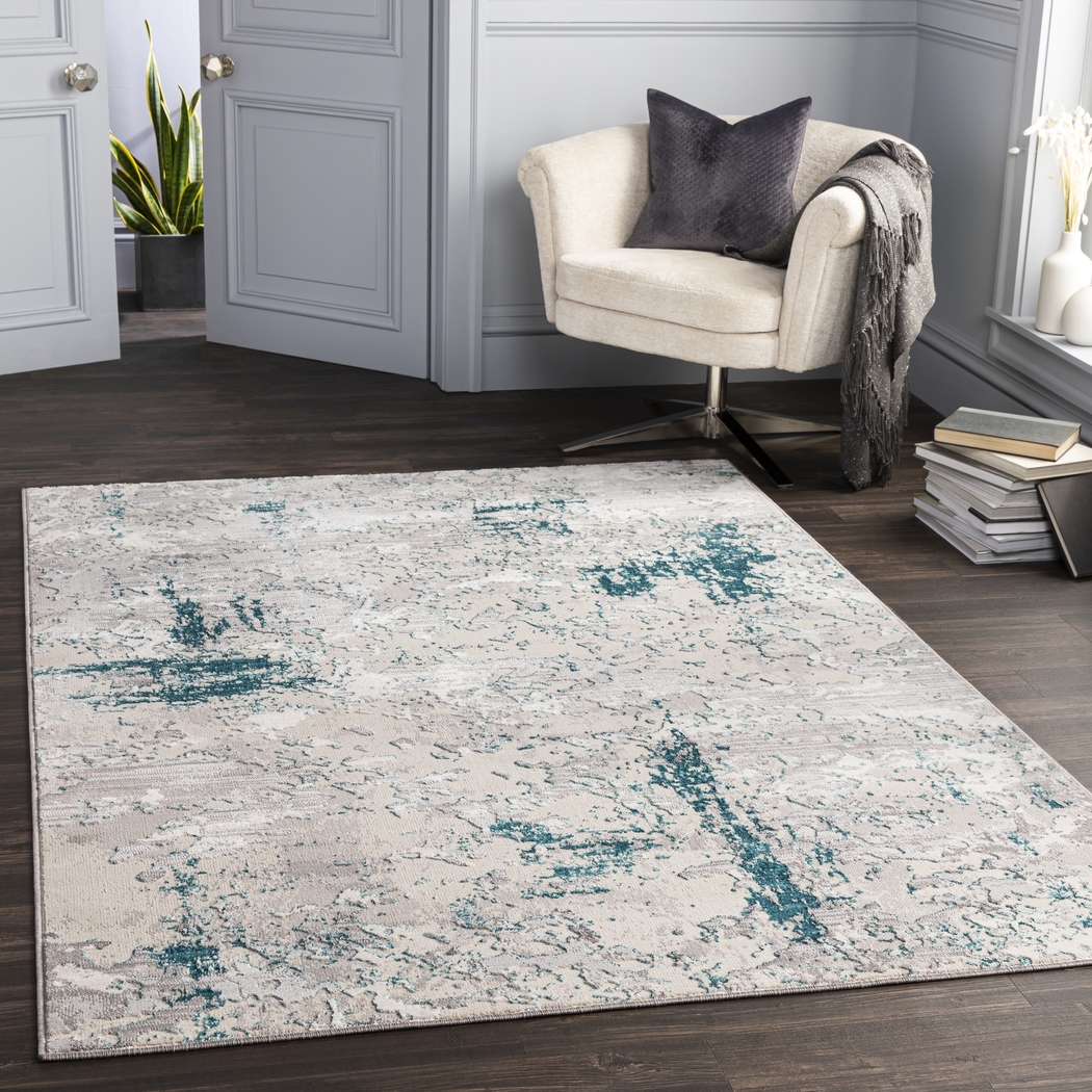 Celesse Teal 6'7 x 9' Rug - Thumbnail - Image 6