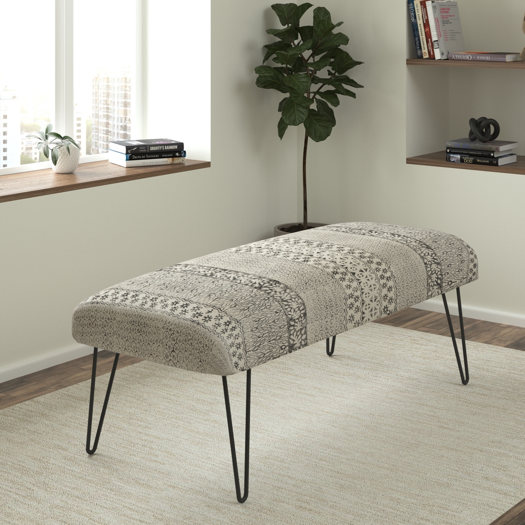 Cellica Gray/White Bench - Thumbnail - Image 2