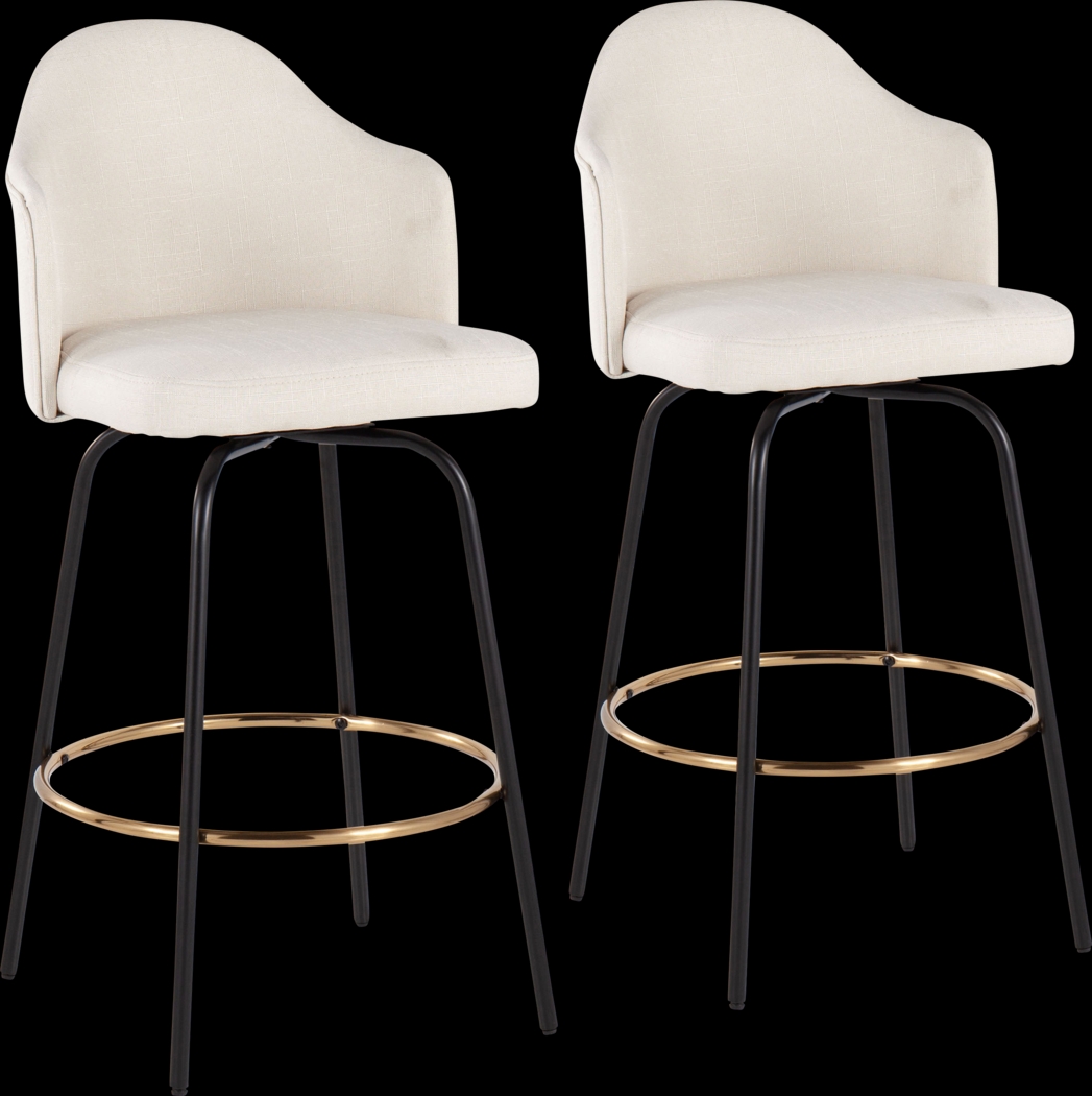 Cenarian Cream Counter Height Stool, Set of 2 - Thumbnail - Image 1