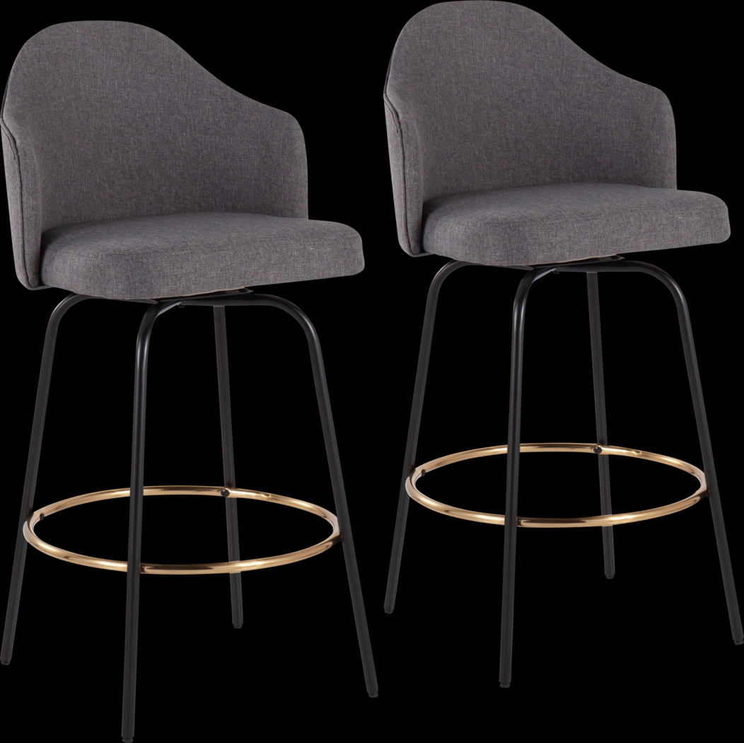 Cenarian Gray Counter Height Stool, Set of 2 - Thumbnail - Image 1