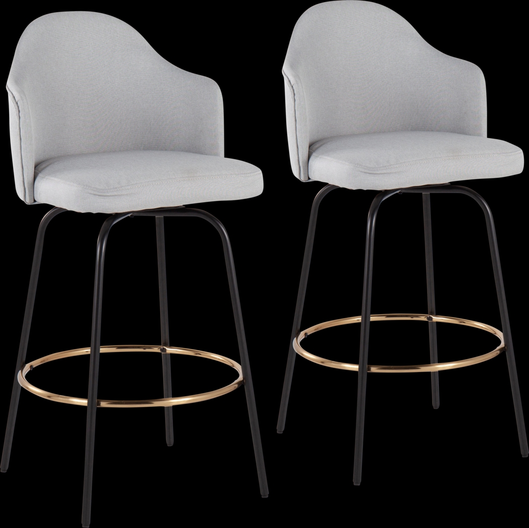 Cenarian Light Gray Counter Height Stool, Set of 2 - Thumbnail - Image 1