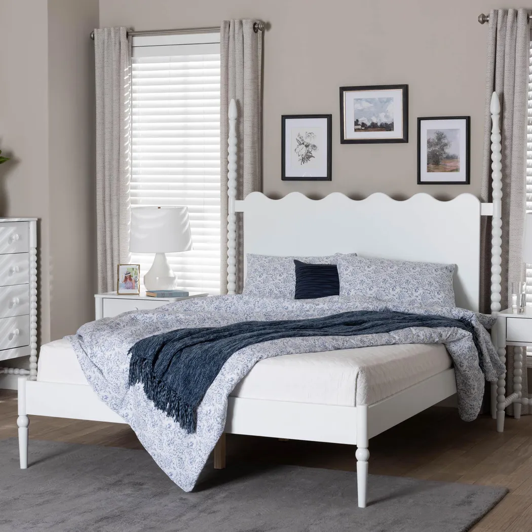 Cenda White King Platform Bed - Image 2