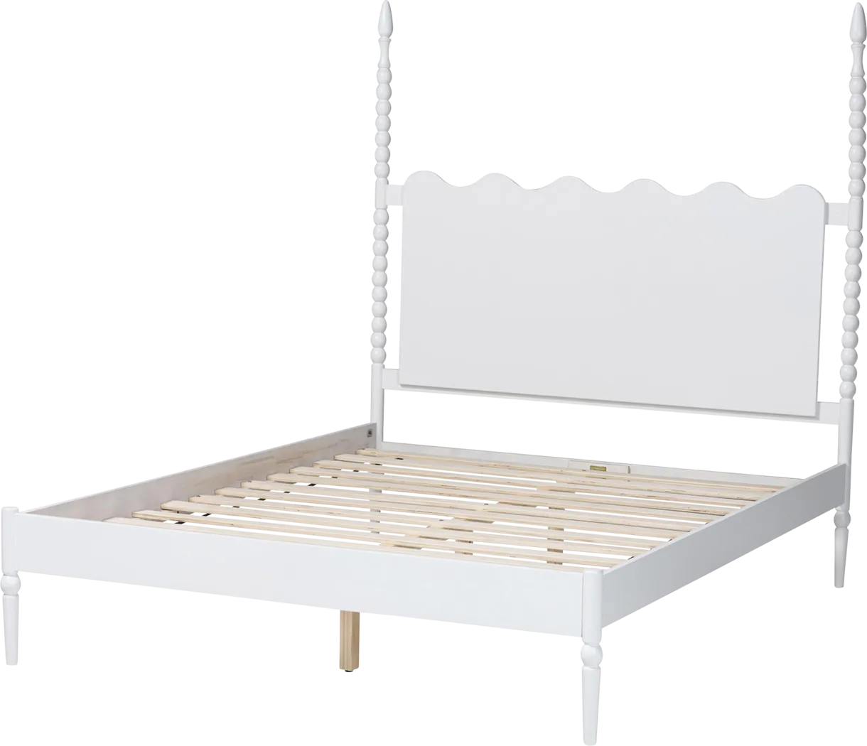 Cenda White King Platform Bed - Image 3