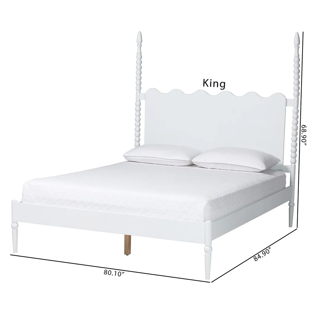 Cenda White King Platform Bed - Image 4