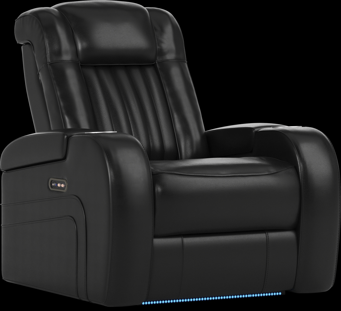 Cenova Black Leather 3 Pc Dual Power Reclining Living Room - Thumbnail - Image 21