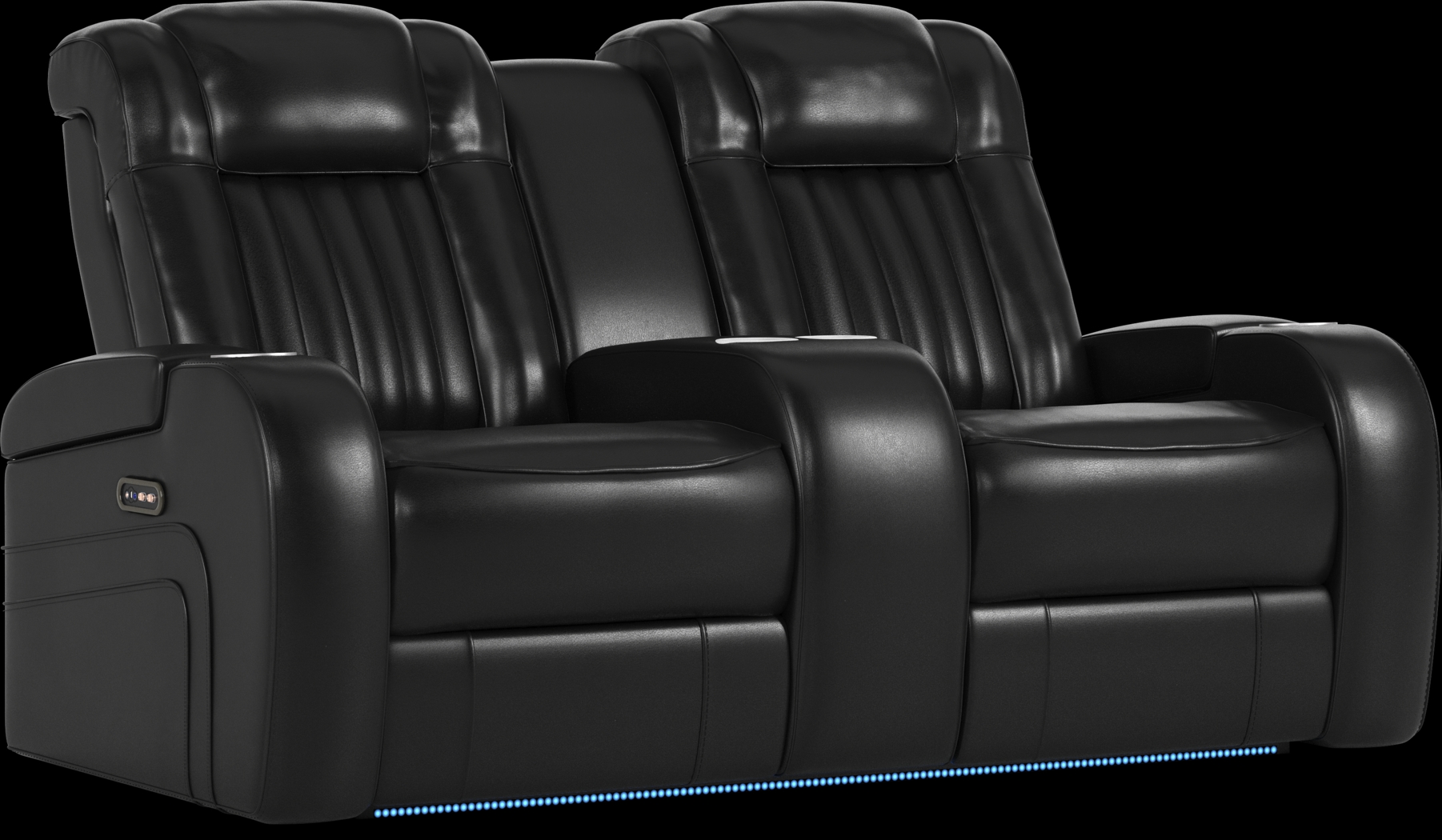 Cenova Black Leather 3 Pc Dual Power Reclining Living Room - Thumbnail - Image 13