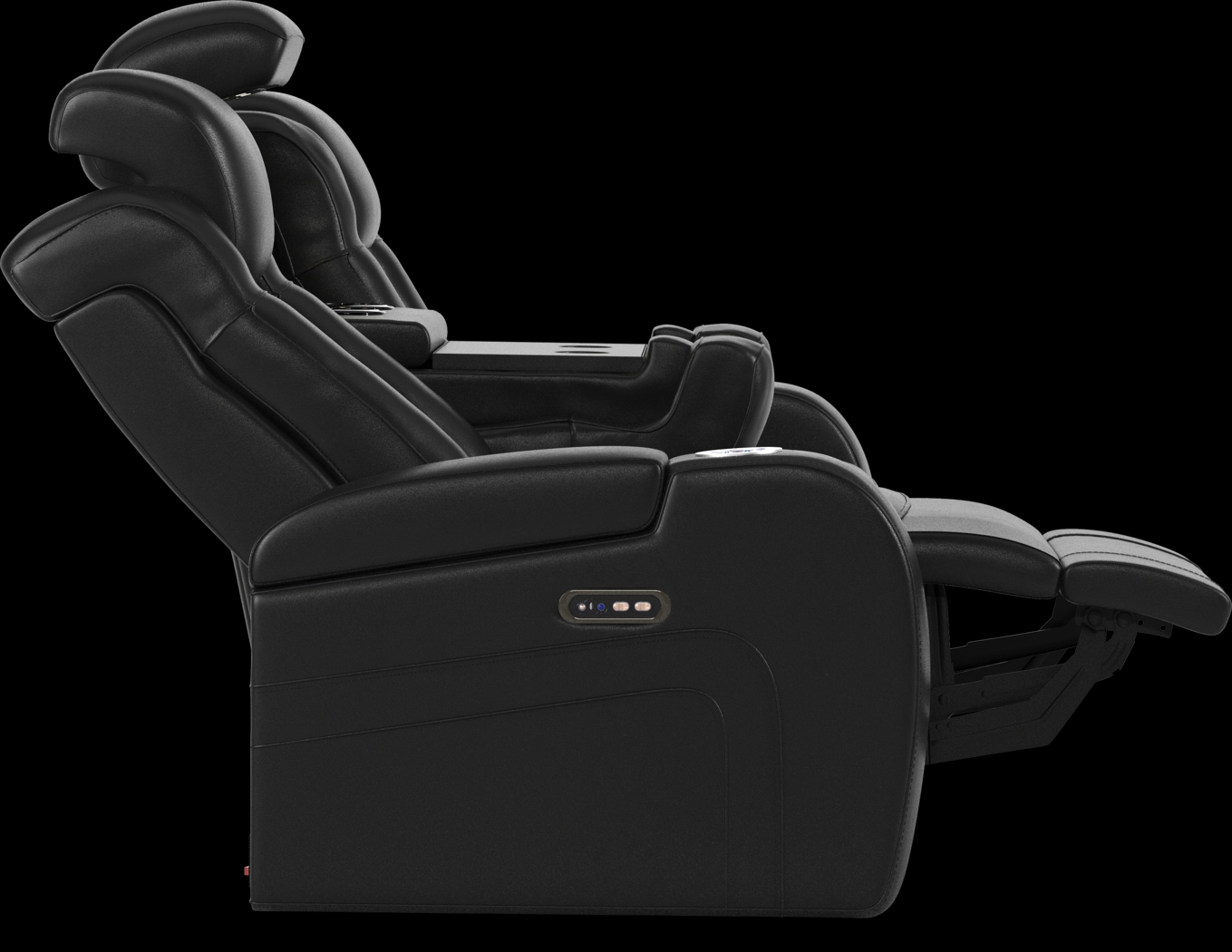 Cenova Black Leather 3 Pc Dual Power Reclining Living Room - Thumbnail - Image 5