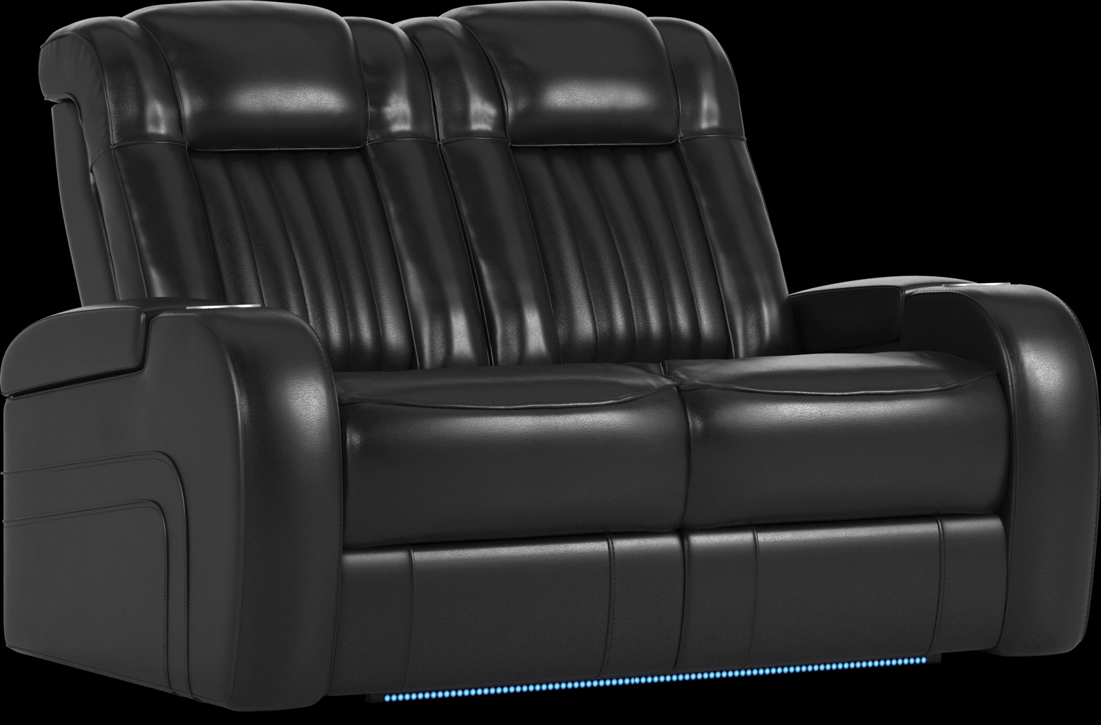 Cenova Black Leather 7 Pc Living Room with Dual Power Reclining Sofa - Thumbnail - Image 14