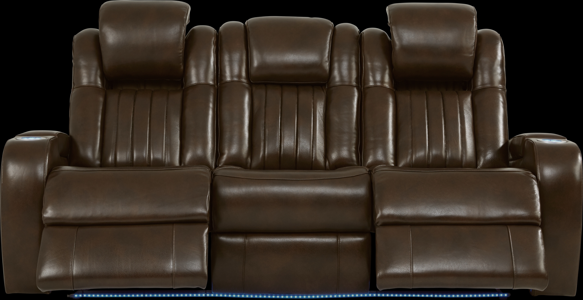 Cenova Brown Leather 2 Pc Living Room with Dual Reclining Sofa - Thumbnail - Image 4