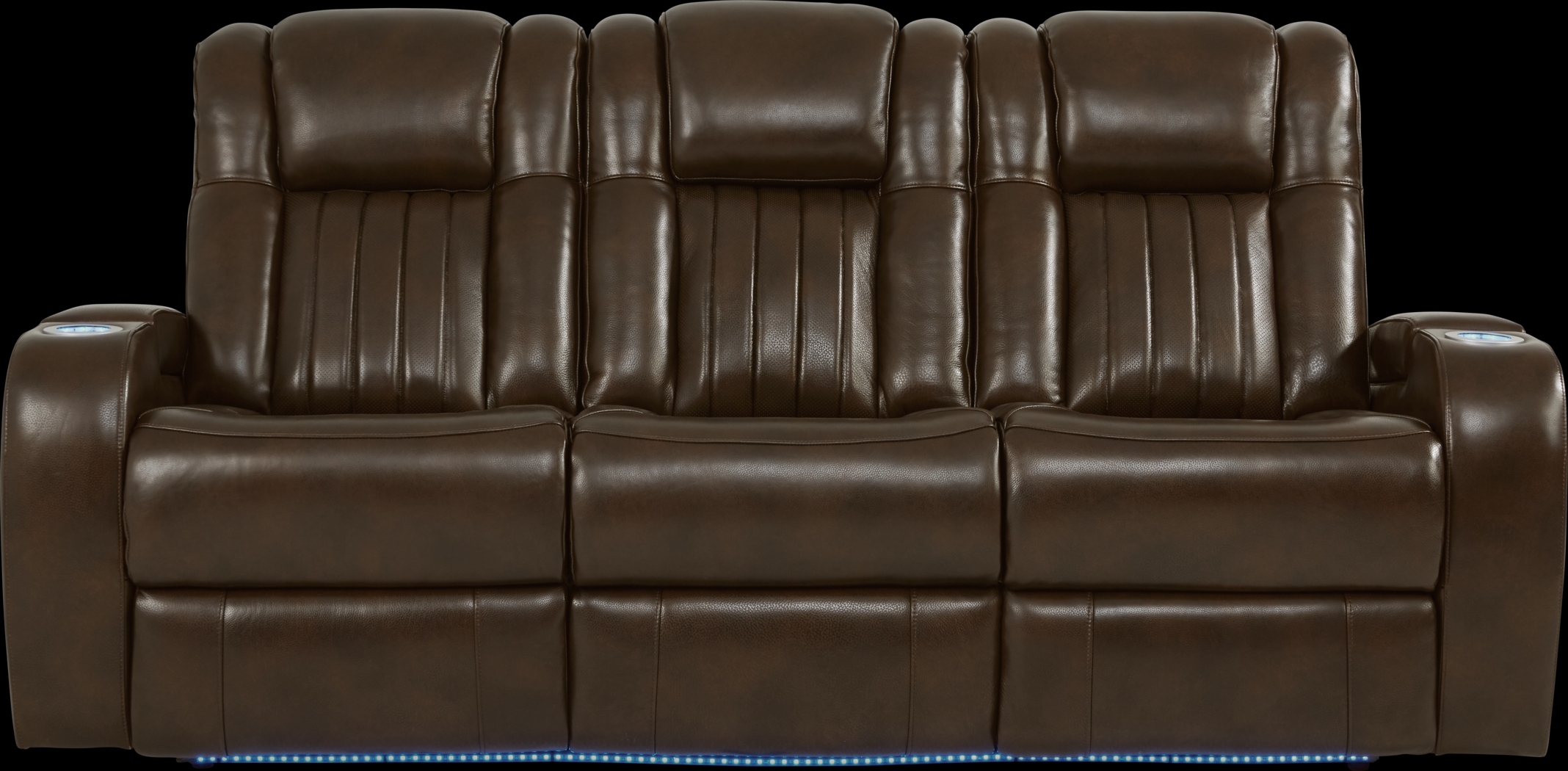Cenova Brown Leather 2 Pc Living Room with Dual Reclining Sofa - Thumbnail - Image 3