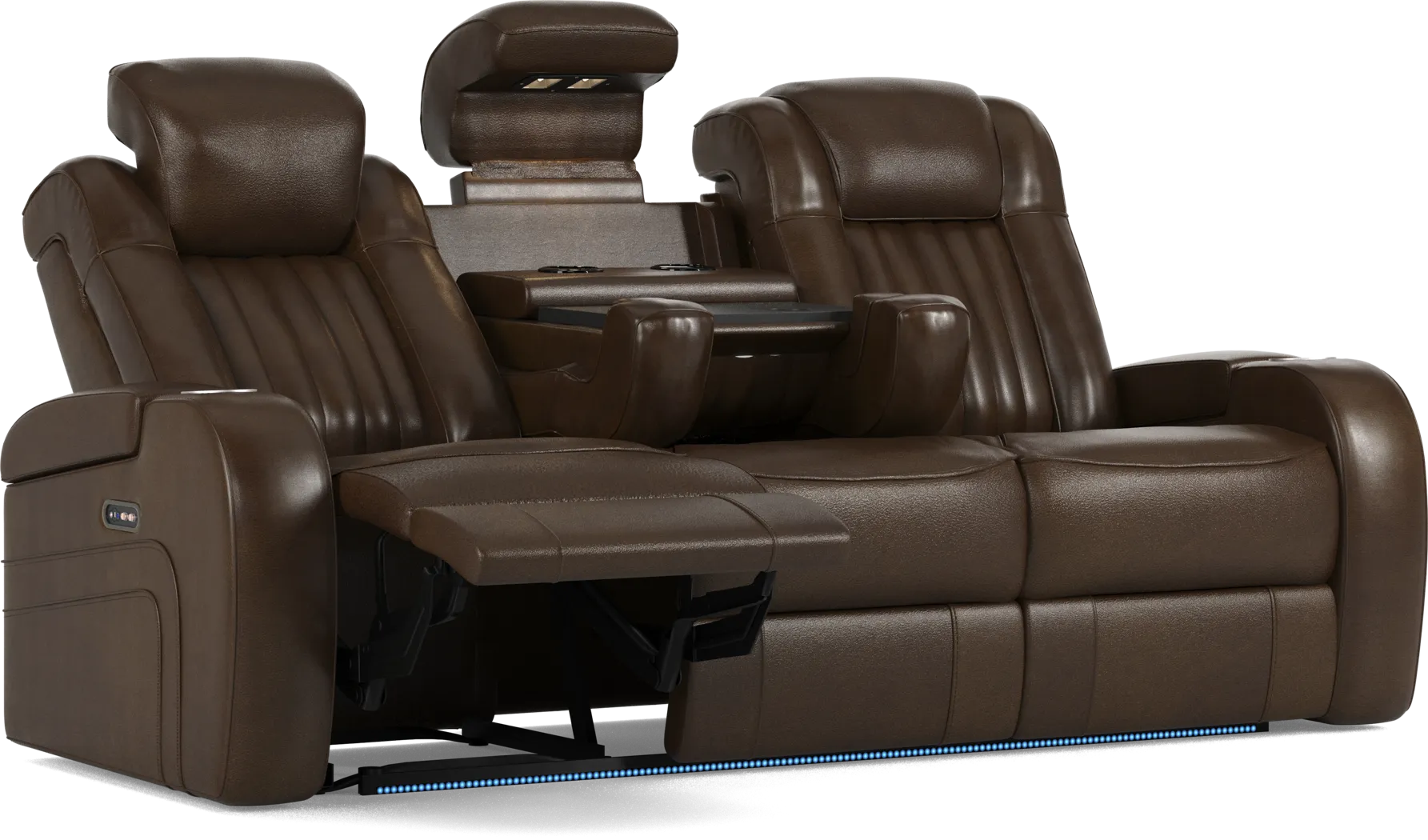 Cenova Brown Leather 3 Pc Living Room with Dual Reclining Sofa - Thumbnail - Image 7