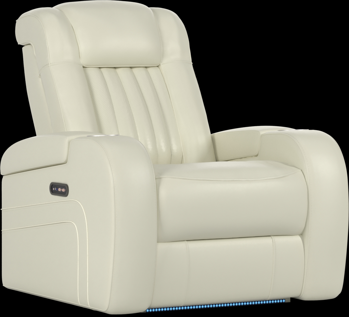 Cenova Ivory Leather 3 Pc Dual Power Reclining Living Room - Thumbnail - Image 21