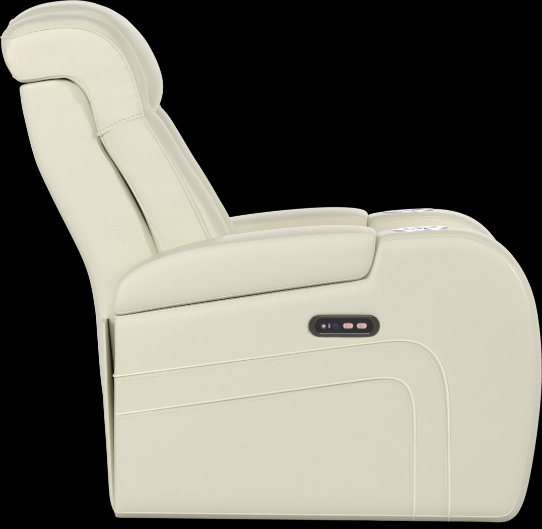 Cenova Ivory Leather 3 Pc Dual Power Reclining Living Room - Thumbnail - Image 23