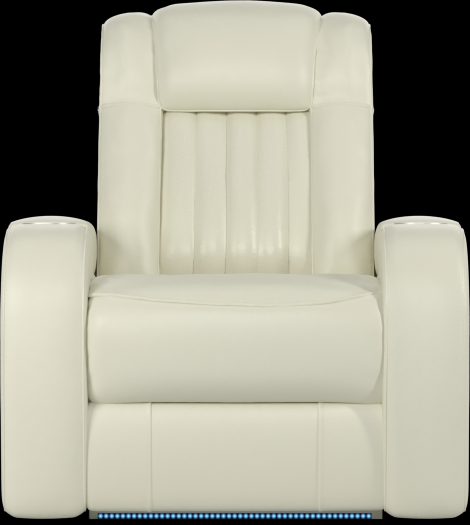 Cenova Ivory Leather 3 Pc Dual Power Reclining Living Room - Thumbnail - Image 20