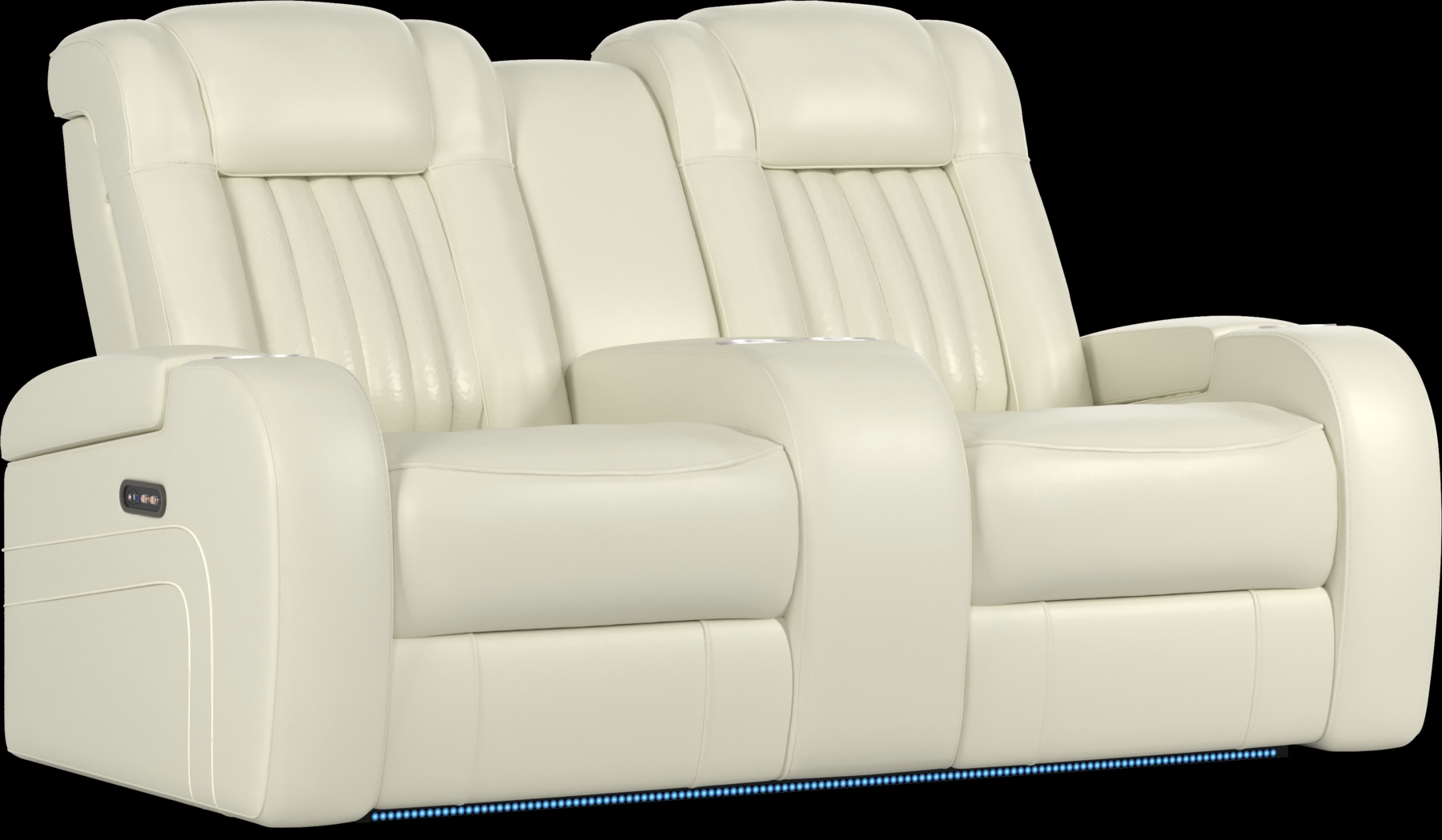 Cenova Ivory Leather 3 Pc Dual Power Reclining Living Room - Thumbnail - Image 14