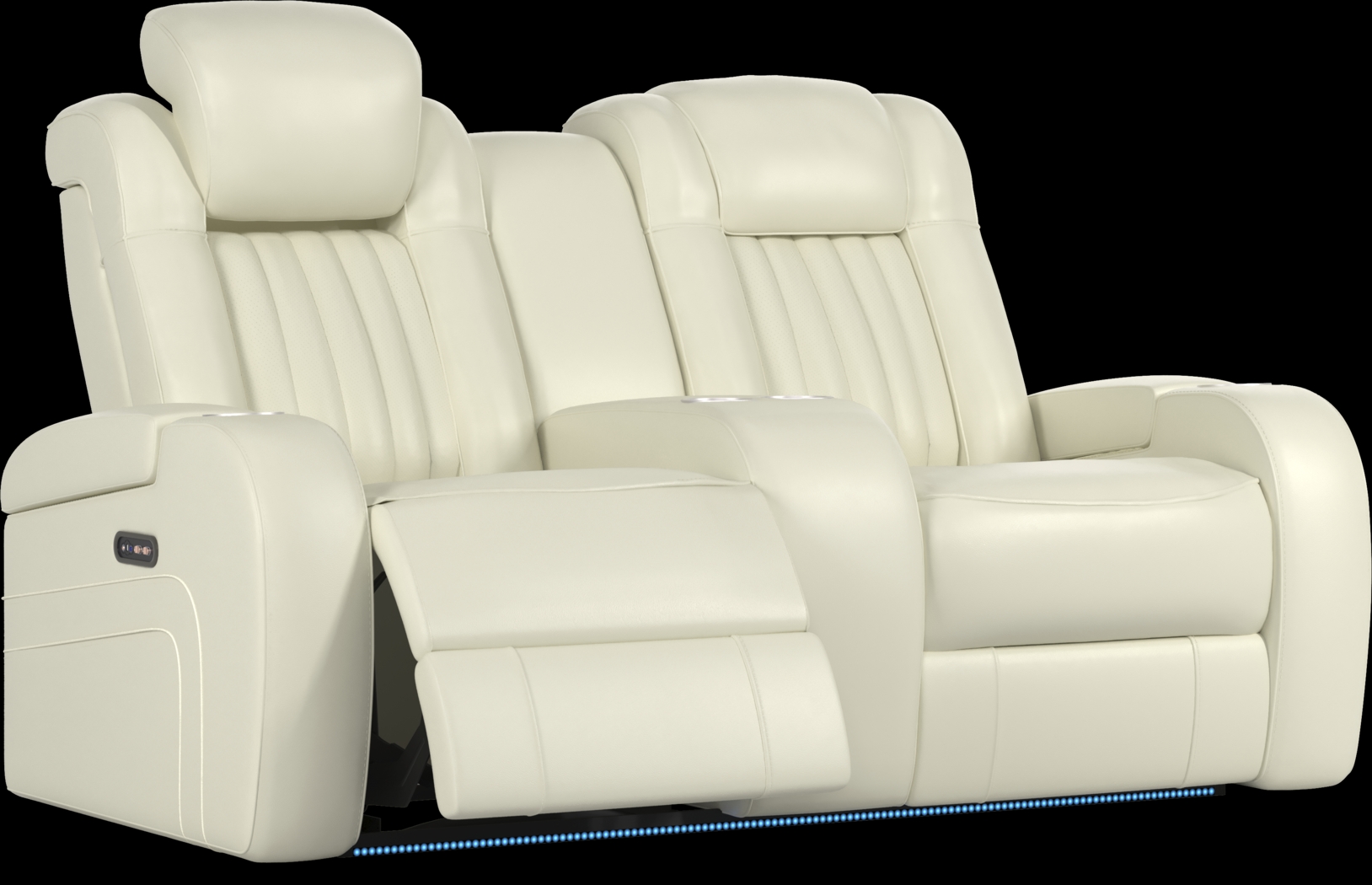 Cenova Ivory Leather 3 Pc Dual Power Reclining Living Room - Thumbnail - Image 17