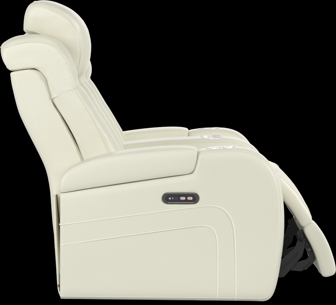 Cenova Ivory Leather 3 Pc Dual Power Reclining Living Room - Thumbnail - Image 18