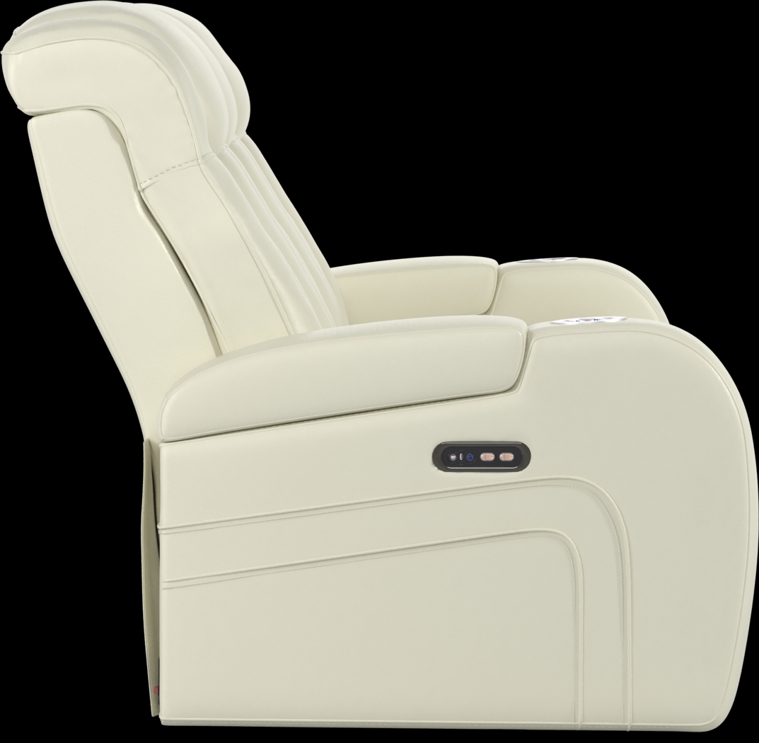 Cenova Ivory Leather 3 Pc Dual Power Reclining Living Room - Thumbnail - Image 4
