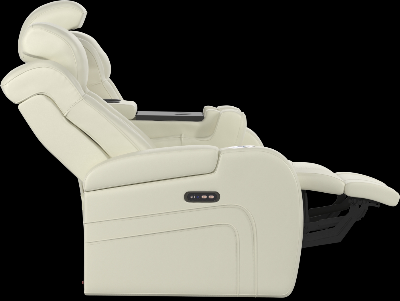 Cenova Ivory Leather 3 Pc Dual Power Reclining Living Room - Thumbnail - Image 5