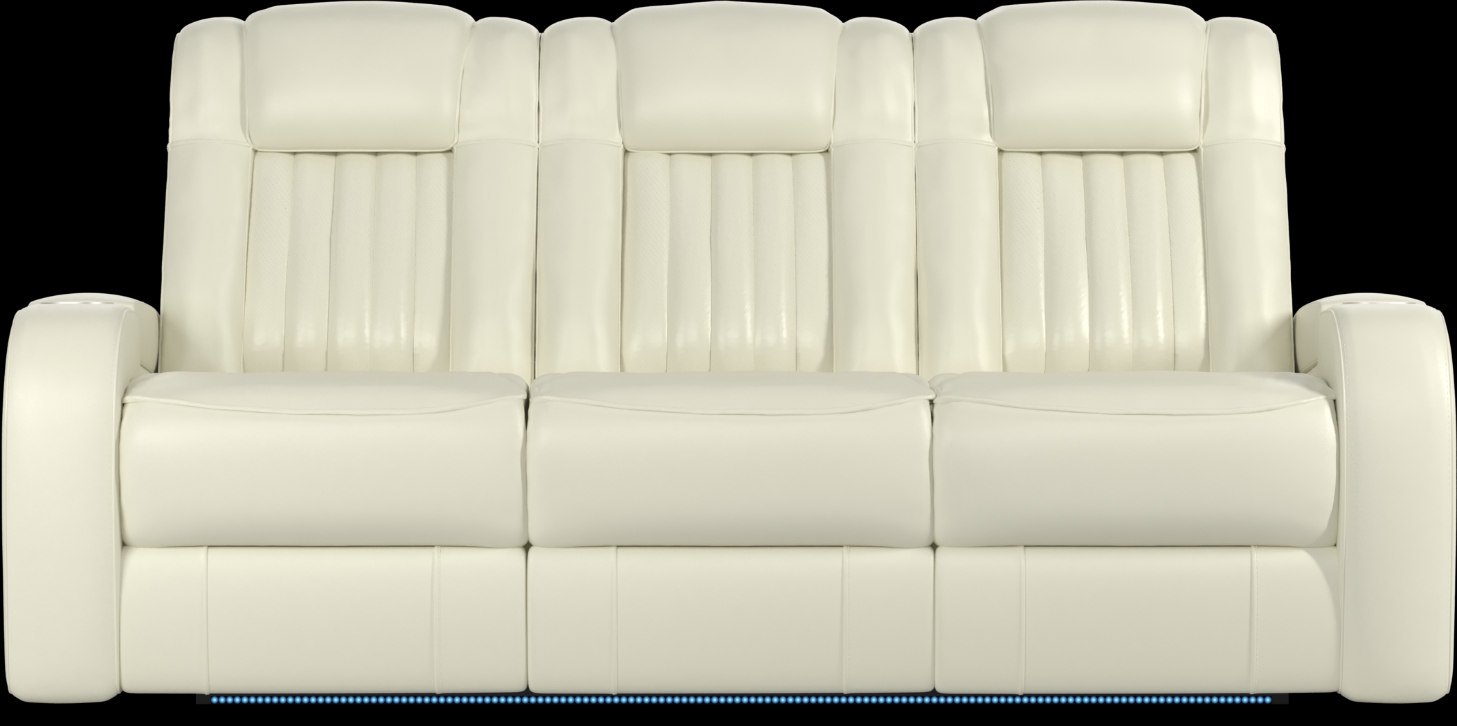 Cenova Ivory Leather 3 Pc Dual Power Reclining Living Room - Thumbnail - Image 2