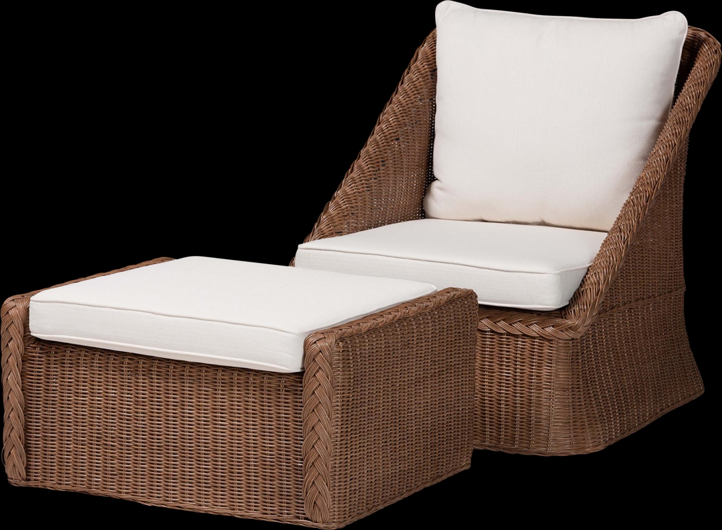 Centerstar Brown Accent Chair and Ottoman Set - Thumbnail - Image 1