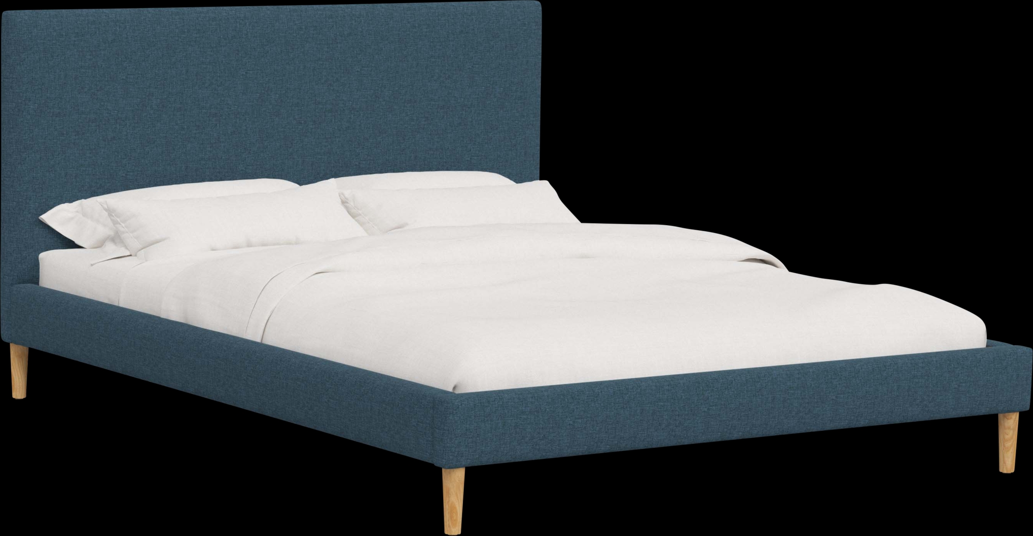 Cenwyn Dark Blue Cal King Platform Bed - Thumbnail - Image 1
