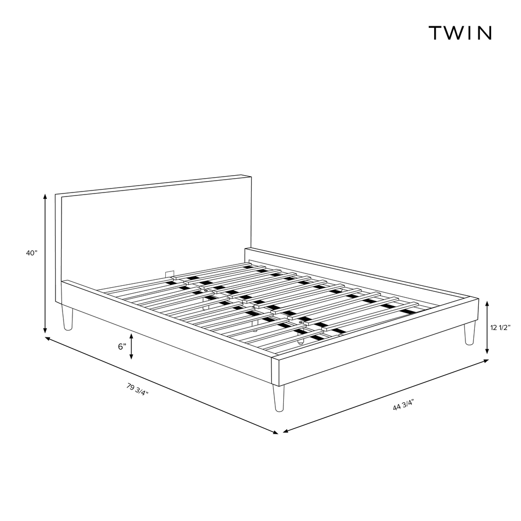 Cenwyn Gray Twin Platform Bed - Thumbnail - Image 3