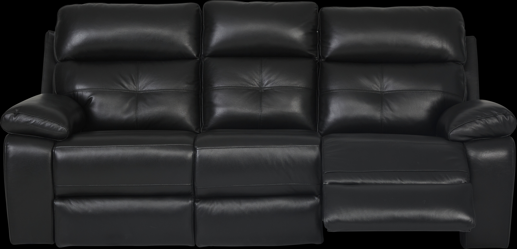 Cepano Black Leather 2 Pc Living Room with Reclining Sofa - Thumbnail - Image 3