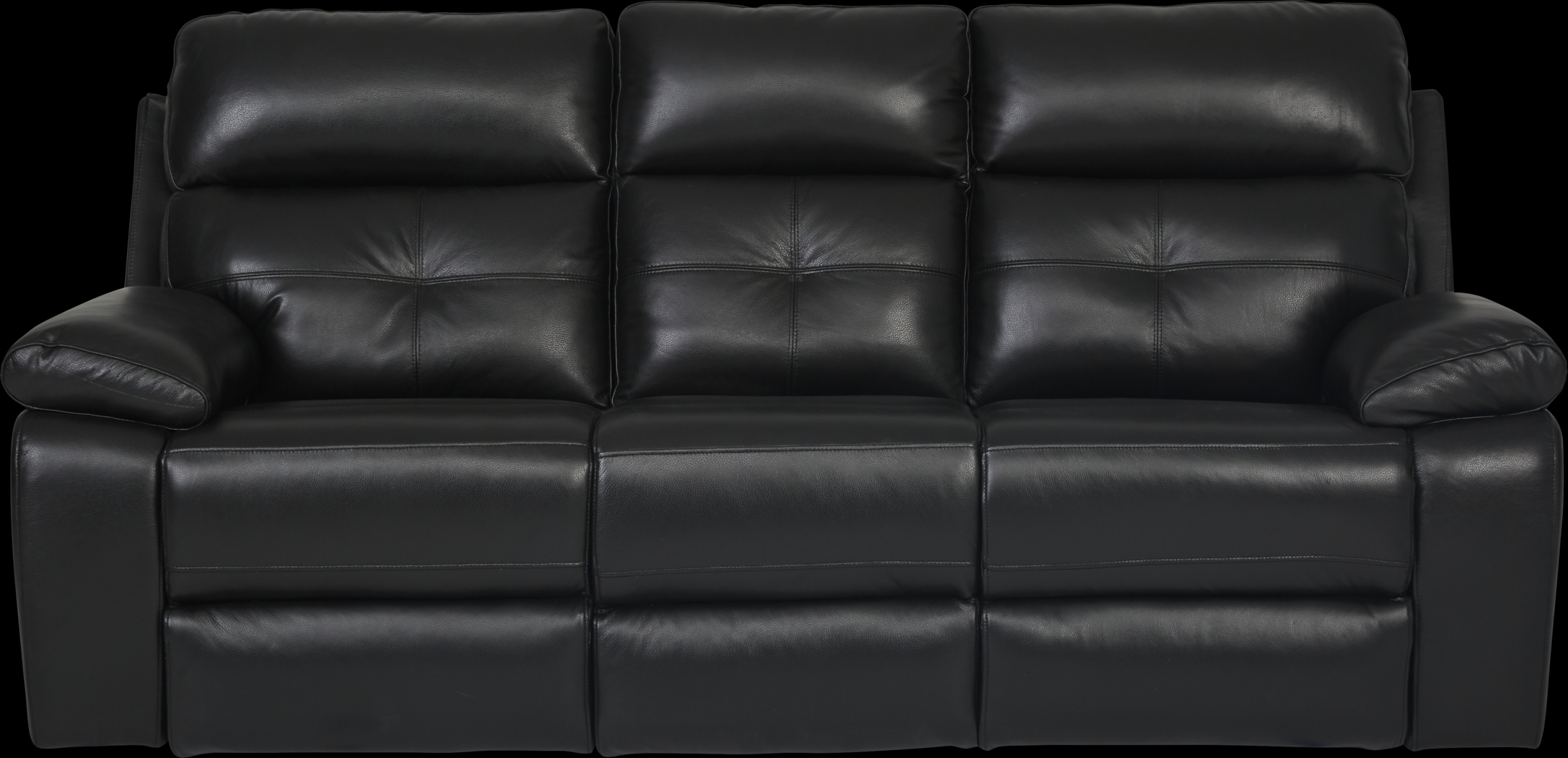 Cepano Black Leather 2 Pc Living Room with Reclining Sofa - Thumbnail - Image 2